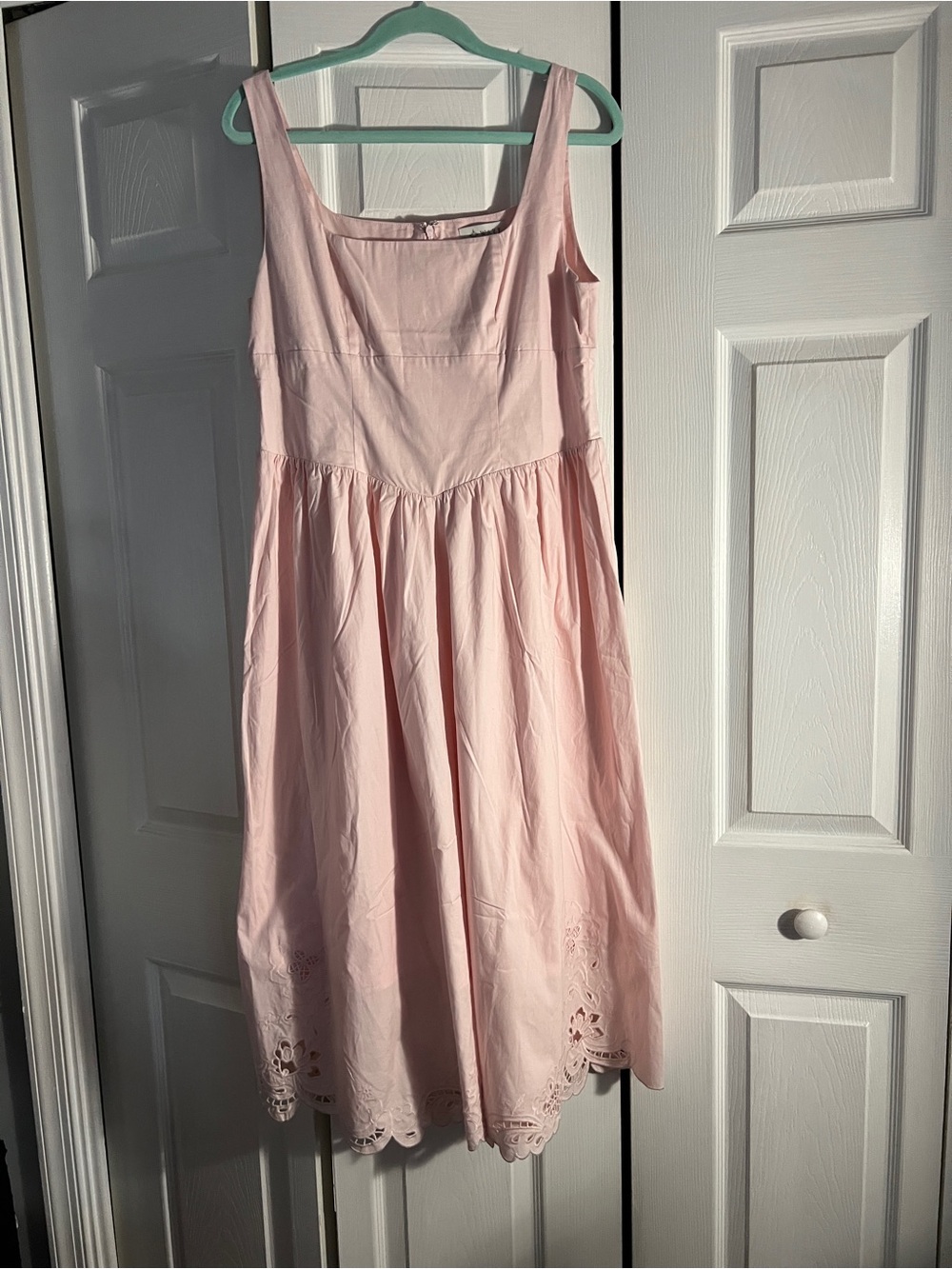 Wayf Light Pink Eyelet Hem Sundress